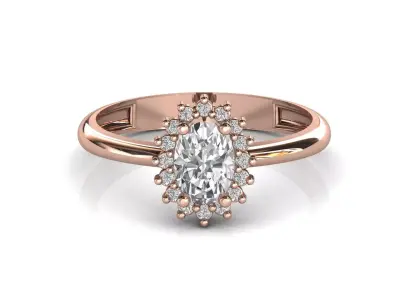 STL 3DM Print Ready Women Diamond Ring Lightweight Printable  3D print model 2