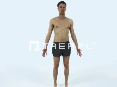 Virtue B Beach Animated Rigged Sports Man Low-poly 3D model