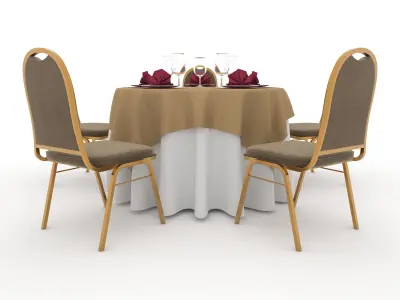 Banquet Table and Chair 17 3D model