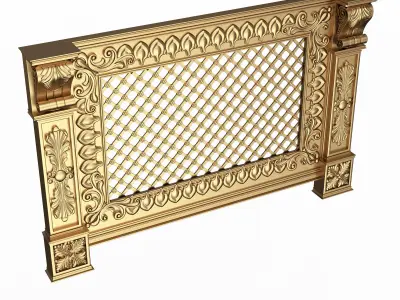 Radiator Cover Decorative Screening Grille Panel 06 Low-poly 3D model
