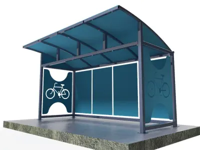 BIKE PARK CABIN Low-poly 3D model