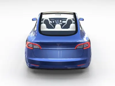 Tesla Model 3 with interior and chassis Pack 3D model