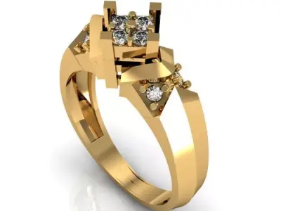 wedding ring 3D print model 20
