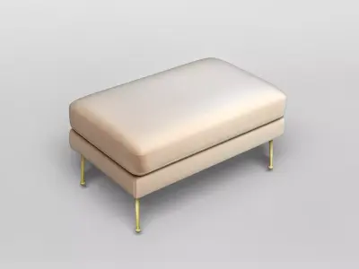 Modern Pink Velvet Ottoman 3D model