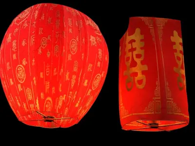 Chinese sky lantern 3D model order