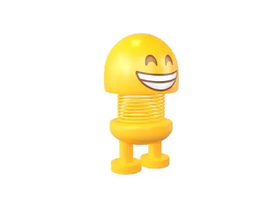 Car Spring Expression Decoration Toys Beaming Face  v1 001 Low-poly 3D model