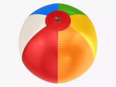 Beach Ball Low-poly 3D model 4