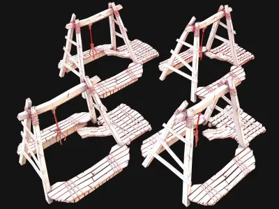 Quarry Crane for Resource Extraction Low-poly 3D model