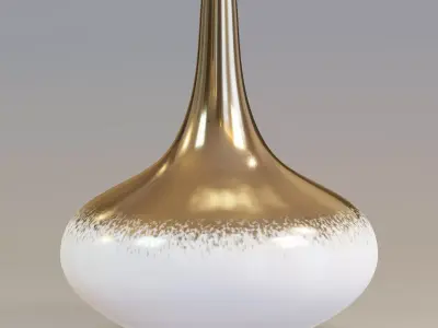 Vase17 gold and vase 3D model