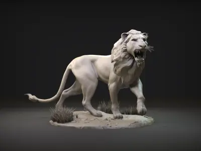 Lion Zbrush Sculpt 3D model