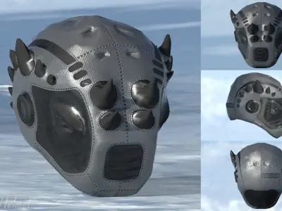 3D model Rhino Helmet Free low-poly 3D model