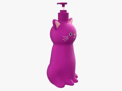 Cat Liquid Soap Dispenser Pink Version 3D model