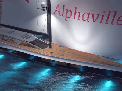 Luxury sailing yacht 50 m Alphaville 3D model