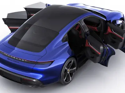 Porsche Taycan Turbo S 2020 with interior 3D model