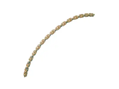 Gold Link Chain Low Poly 3D Model Low-poly 3D model