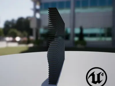 Waving Wall Panel B Low-poly 3D model