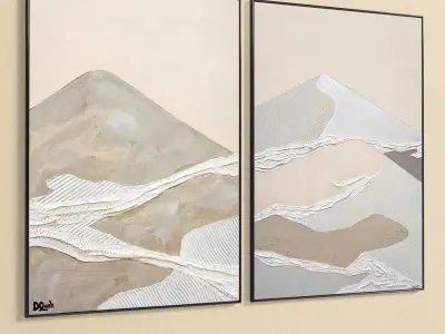 Plaster Two Photo Frame 295 Low-poly 3D model