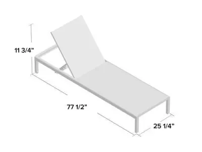 Long Reclining Chaise Lounge Set 3D model