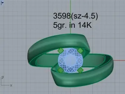 Round Diamond Tension Ring 3598 3D print model