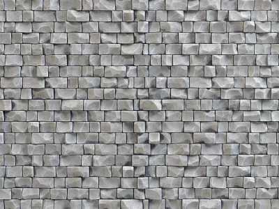 Stone wall rock brick n2 3D model