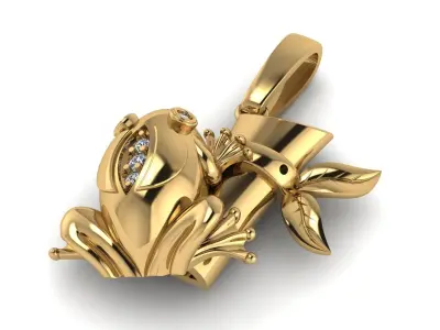 Frog Pendant Diamond 3D print model