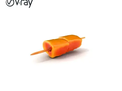 Realistic Salmon Skewer Low-Mid-High Poly model pack Low-poly 3D model