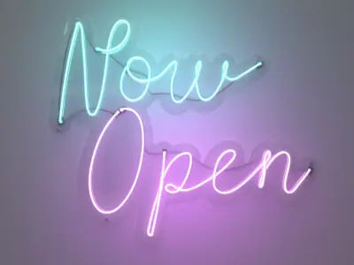 Now Open - Neon Sign 3D model