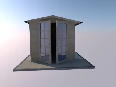 wooden garden house 3D model