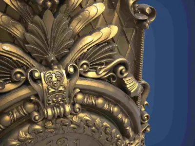 Carved clock for 3D printing and CNC 3D print model shop