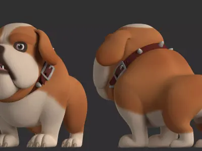 cartoon dog animal 3D model