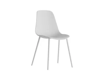 Pure Black Dining Chair 3D model