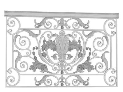 Classic Forged Fence 3D model
