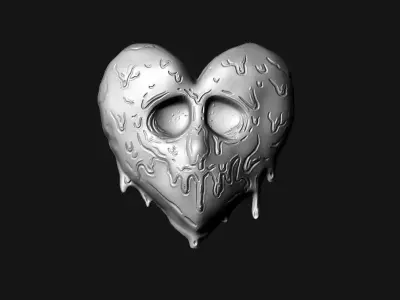 Heart Pendant 06 3D print model