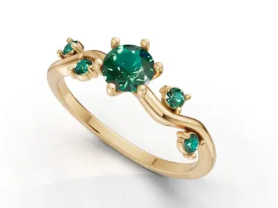 Anel de noivado curvado 3D print model