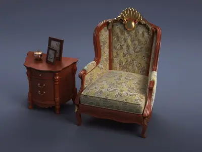 cabinet cabinet wardrobe sofa bed table bookshelve 3D model