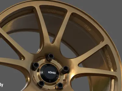 Konig Freeform 17x8 PCD 5x100 Rim Low-poly 3D model