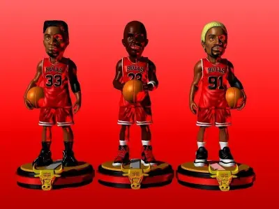 TEAM CHICAGO BULLS JORDAN PIPPEN RODMAN NBA BASKETBALL FIGURE 3D print model