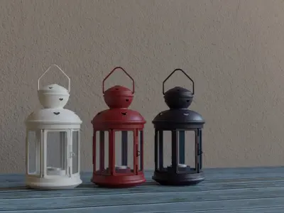 Lantern with a Candle 3D model