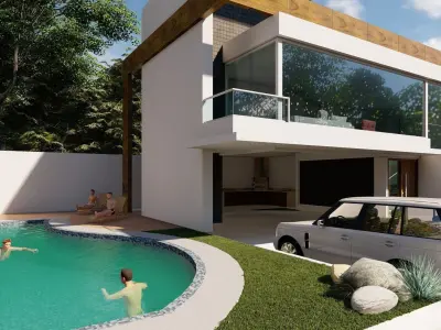 MODERN FOREST VILLA 3D model