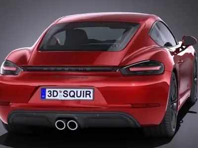 LowPoly Porsche Cayman GTS 2018 3D model