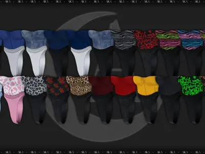 JEANS BODYSUIT -  BY AIKA  61 TEXTURES  Low-poly 3D model