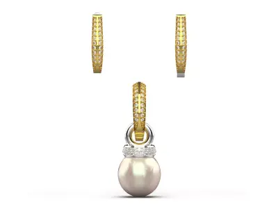 Pearl Drop Earring Set Classic Shine with a Modern Touch ps0012 3D print model