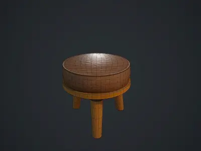 Small Chair PBR Low-poly 3D model