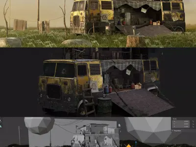 Truck home Low-poly 3D model