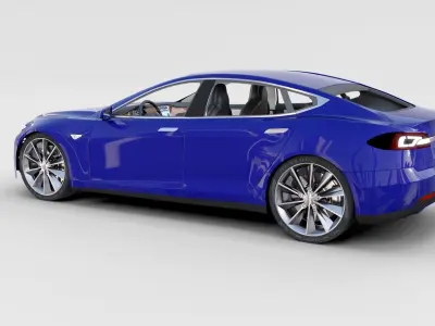 Tesla Model S with interior rev 3D model