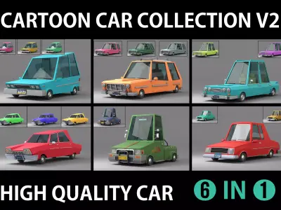 Cartoon Car Collection V2 3D model