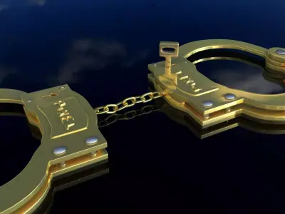 handcuffs golden on sky Free 3D model