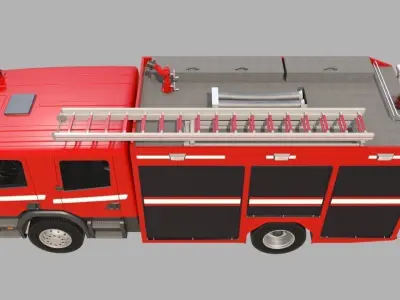 Firewagon fire truck 3D model