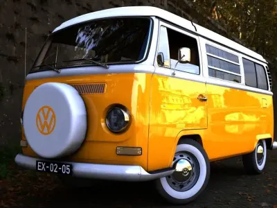 VOLKSWAGEN T2 WESTFALIA CAMPER 1968 3D model