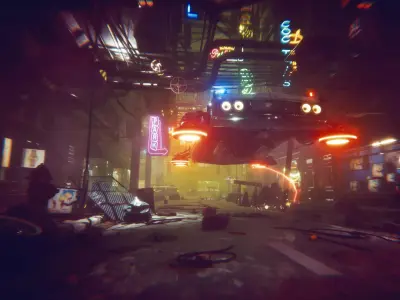 cyberpunk - Cyber Car Low-poly 3D model